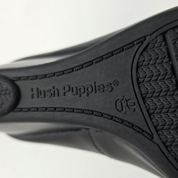 Hush Puppies Women's Black Leather Wedge Almond Toe Shoes Cushioned Size 9 - Picture 14 of 16